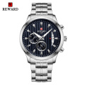 REWARD RD81010M  Luxury Mens Watches Stainless Steel Quartz Sport Watch Men Chronograph Waterproof Wrist Watches Male Clock